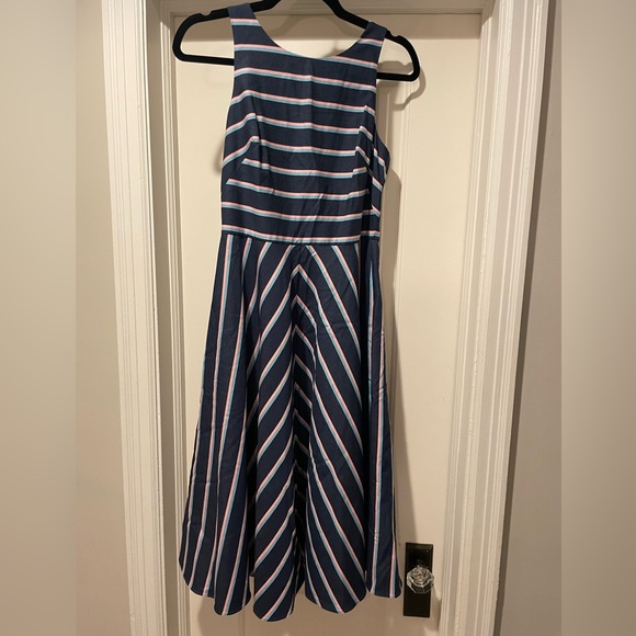 Eliza J Striped Bow Dress Size 2 - Picture 1 of 4
